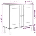 thumbnail image 4 of vidaXL Buffet SENJA Aspect Rotin Blanc 80x35x80 cm Bois Massif Pin, 4 of 5