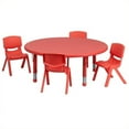 thumbnail image 1 of Bowery Hill 5 Pièces 45" Ronde Réglable Ensemble de Table en Rouge, 1 of 2