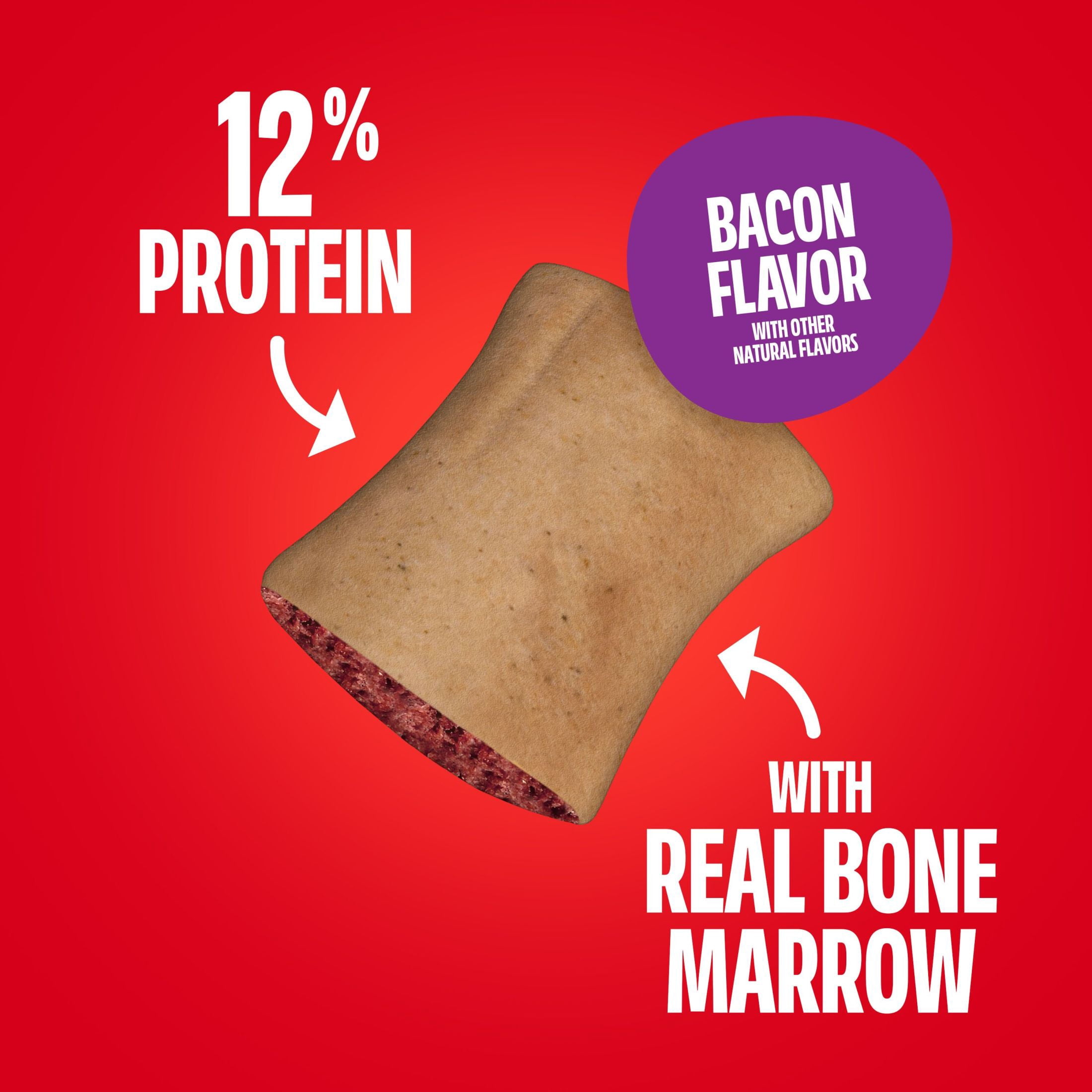 (24 pack) Milk Bone MaroSnacks Bacon Flavor Small Dog Treats With Bone Marrow, 40 ozs
