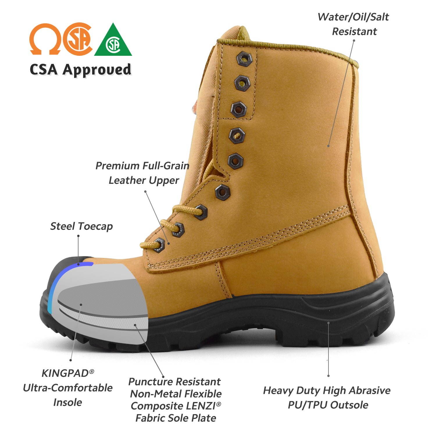 csa approved footwear