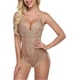 thumbnail image 5 of Lencería sexy de talla grande con tirantes, multicolor, escote en V profundo, transparente, de una pieza en el interior, 5 of 6
