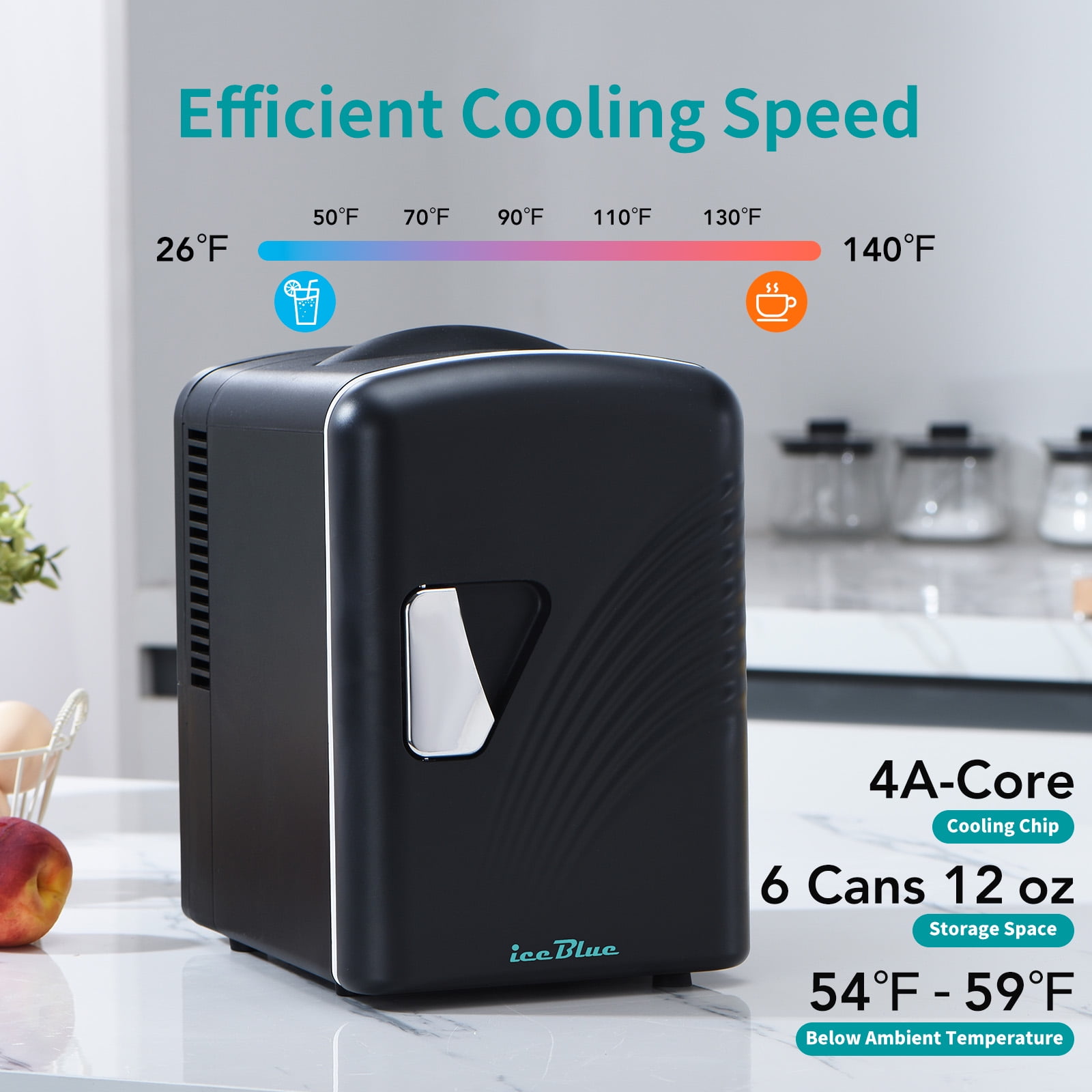 Iceblue Skincare Refrigerator, 4L/6 Can Retro Mini Fridge，Cooler & Warmer for Home, Office & Dorm