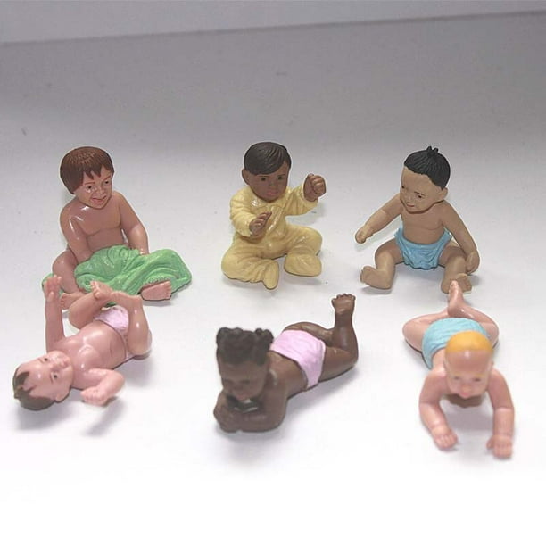 Miniatures Baby Action Figure Model Cute Crawl Sitting Kids Doll Infant Fairy Garden Decor House Accessories Child Toys GiftB He Qiyong unisex