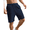 Navy, variant on Men's Striped Beach Shorts with Drawstring, Multi-Pocket Sport Shorts, Lightweight Quick-Dry Summer Shorts for Outdoor Activities and Parties Navy L