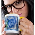 thumbnail image 2 of 3drose, Pastel Rose Beautiful Pastel Blue Rose Background, Surrounded by a Gem Like Frame and Flower, 15oz Two-tone Yellow Mug, 2 of 6