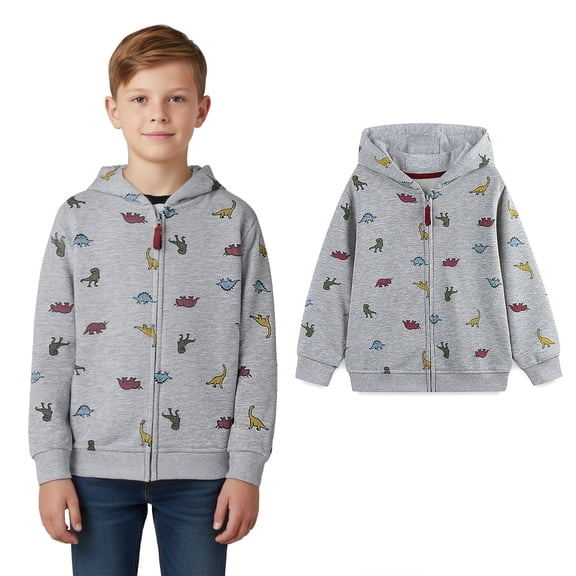 Boys Sweatshirts Long Sleeve Dinosaur Boys Zip up Hoodie Lightweight Jacket Boys 7-8 years Clothes