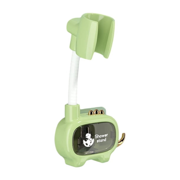 Soporte de ducha ajustable, soporte de montaje para ducha, dinosaurio, pared extraíble verde