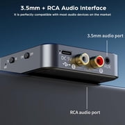 Bluetooth 5.4 Transmitter Receiver for TV Home Stereo, 2-in-1 Wireless Audio Adapter with 3.5mm AUX RCA aptX LL/HD/AD Dual Pairing Bluetooth Adapter for Headphone Speaker Car Music Streaming