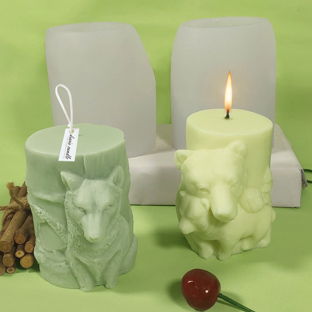Zeiwohndc 3D Animal Bear Elk Silicone Soap Mold Candle Making Mould Fondant Cake Chocolate