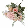 thumbnail image 2 of Fake Flower Bouquet Home Decor Artificial Flowers Artificialsilk Bouquet Faux Flowers Arrangement For Wedding Table Centerpieces， Fern Leaves For Party Wedding Home Decor,Pink Household Imitation, 2 of 9
