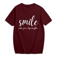 thumbnail image 3 of T-shirt Décontracté à Manches Courtes pour Usage Quotidien avec Col Rond et Imprimé Graphique, Coupe Ample pour Femmes, Confort Quotidien, 3 of 4