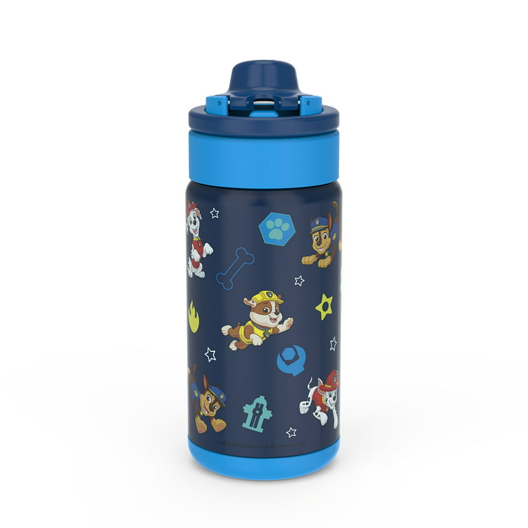 Paw Patrol Antimicrobial 14oz Stainless Steel Double Wall Vacuum Lincoln  Straw Water Bottle 