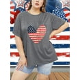 thumbnail image 2 of XCHQRTI American Stars Stripes Women Plus Size Tshirt 4th of July Patriotic Tee Short Sleeve 2x-5x, 2 of 7