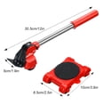 thumbnail image 3 of 5Pcs/Set Heavy Duty Furniture Lifter Mover Roller with Wheel Bar Moving Device Lifting Helper Furniture Moving Transport Tool, 3 of 6