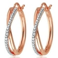 thumbnail image 2 of Diamond Accent 14K Rose Gold tone over Brass Twisted Hoop Earring., 2 of 3