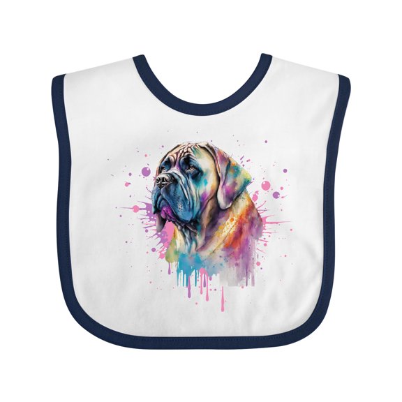 Inktastic English Mastiff Dog Splatter Art Girls Baby Bib