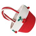 thumbnail image 2 of Cotton Rope Blanket Basket with Handle Versatile Tote Bag Handbag Sundries Storage Basket, 2 of 9
