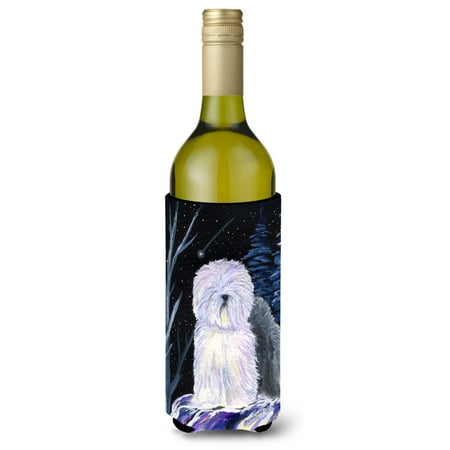 

Caroline s Treasures SS8406LITERK Starry Night Old English Sheepdog Wine Bottle Hugger Wine Bottle multicolor