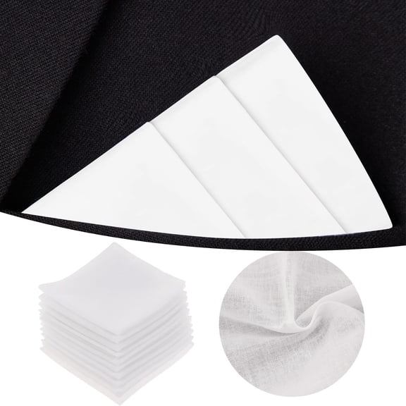 10 Pack Classic White Handkerchiefs Pocket Squares Gentlemen's Soft Absorbent Towels 10PCS