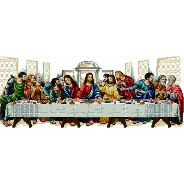 La Última Cena Punto Cruz Parcial 11CT Bordado Contado Costura 98x44cm Cgtredaw