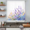 thumbnail image 5 of Lavender Sheer Curtains 63 Inches Long, Purple Blue Flower Floral Country Spring Light Filering Curtains, Breathable Simi Curtain Privacy Drapes for Living Room Bedroom Lightweight Window Treatment, 5 of 9