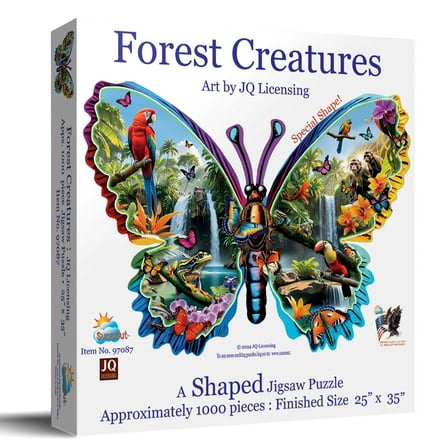 SUNSOUT INC - Forest Creatures - 1000 pc Shaped Jigsaw Puzzle by Artist: JQ Licensing - Finished Size 25.5" x 35.5" - MPN# 97087