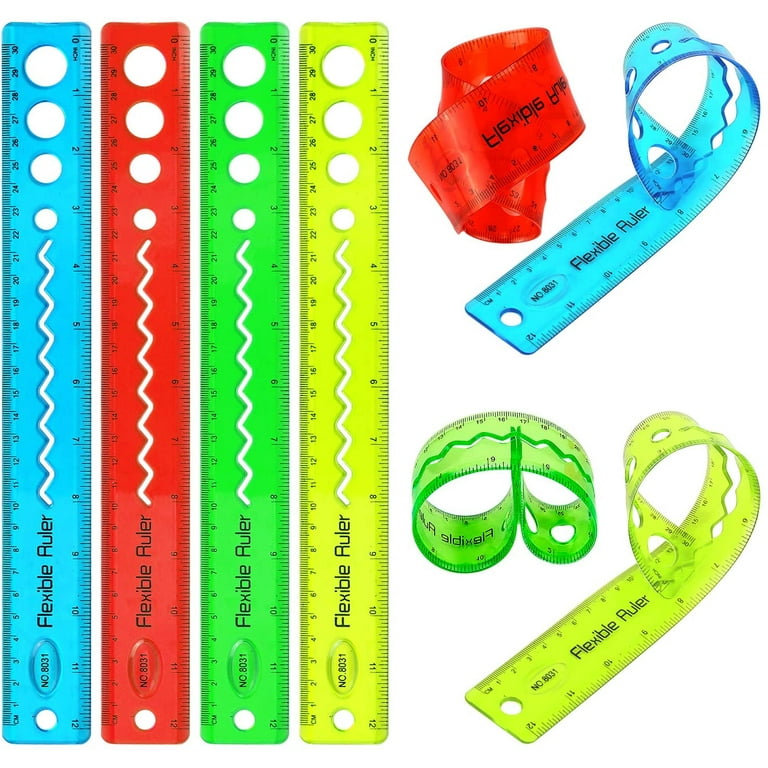 School Smart Plastic Ruler, Flexible, 6 in L, Clear