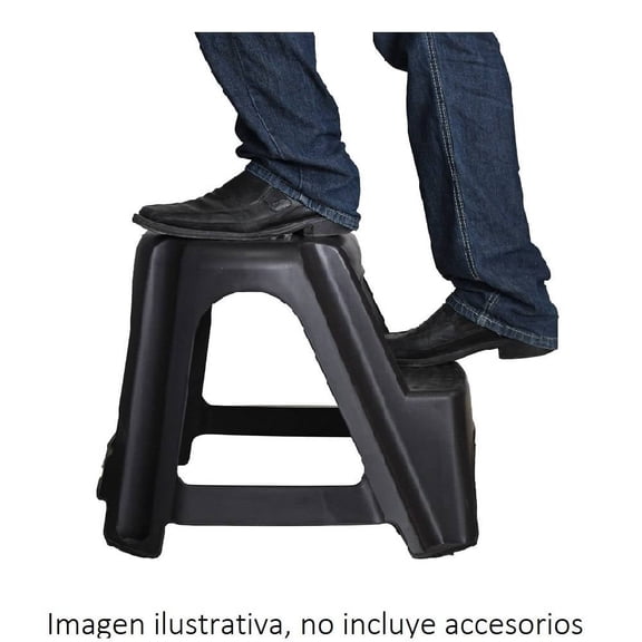 Taburete Proimpact de Plástico 2 Escalones 50 cm Negro