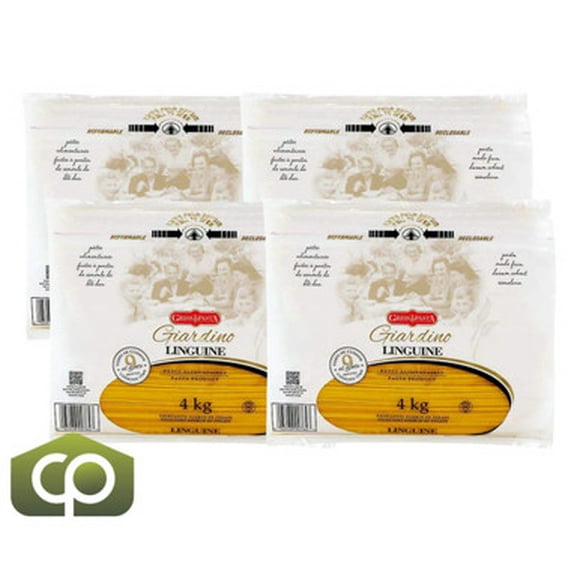 Griss Pasta Giardino Linguines, 4 kg (4/caisse) - Élégance de Semoule de Blé Dur