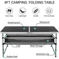 thumbnail image 6 of FUNDANGO Black Portable Folding Card Table with Adjustable Mesh Storage Bag 2.7ft Card Table for Camping, Travel, Outdoor Folding Card Table with Handle, 47.2"*23.6"*27.5", Black, 6 of 10