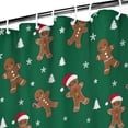 thumbnail image 3 of Green Christmas Gingerbread Man Pattern Shower Curtain 36"x72" ,Bathroom Decorative Shower Curtains Set with 12 Hooks,Modern Waterproof Washable Shower Curtain, 3 of 6