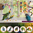 thumbnail image 5 of coco natural con escalera de colores Juguetes colgantes para masticar Hamaca Escalera de escalada Juguetes coloridos de pájaros con campanas para periquitos, pájaros del amor, pinzones ShuxiuWang 1327533084864, 5 of 5