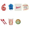 Baseball Party Supplies Party Pack For 16 With Red #6 Balloon