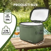 SUNOYAR Soft Cooler Bag, 40 Can/20L Insulated Cooler for Women Man, Waterproof & Collapsible Cooler Bag for Camping, Beach, Travel, Picnic