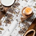 thumbnail image 3 of Grey Rabbits Table Runner - 48 Inch Long Pine Cones Brown Plants Farmhouse Wooden Cotton and Linen Blended Dress Scarves Farmhouse Table Runner for Kitchen Dining, Coffee Table, 13" x 48", 3 of 8