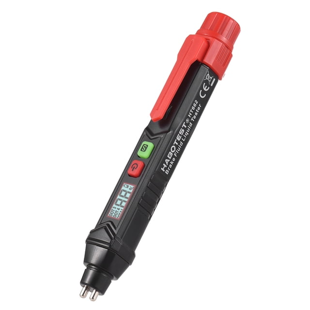 HABOTEST HT662 Brake Fluid Liquid Tester LCD Digital Brake Oil Detecting Pen Automobile Motorcycle Brake Fluid Content Detector with Sound Alarm 3-Color Backlight