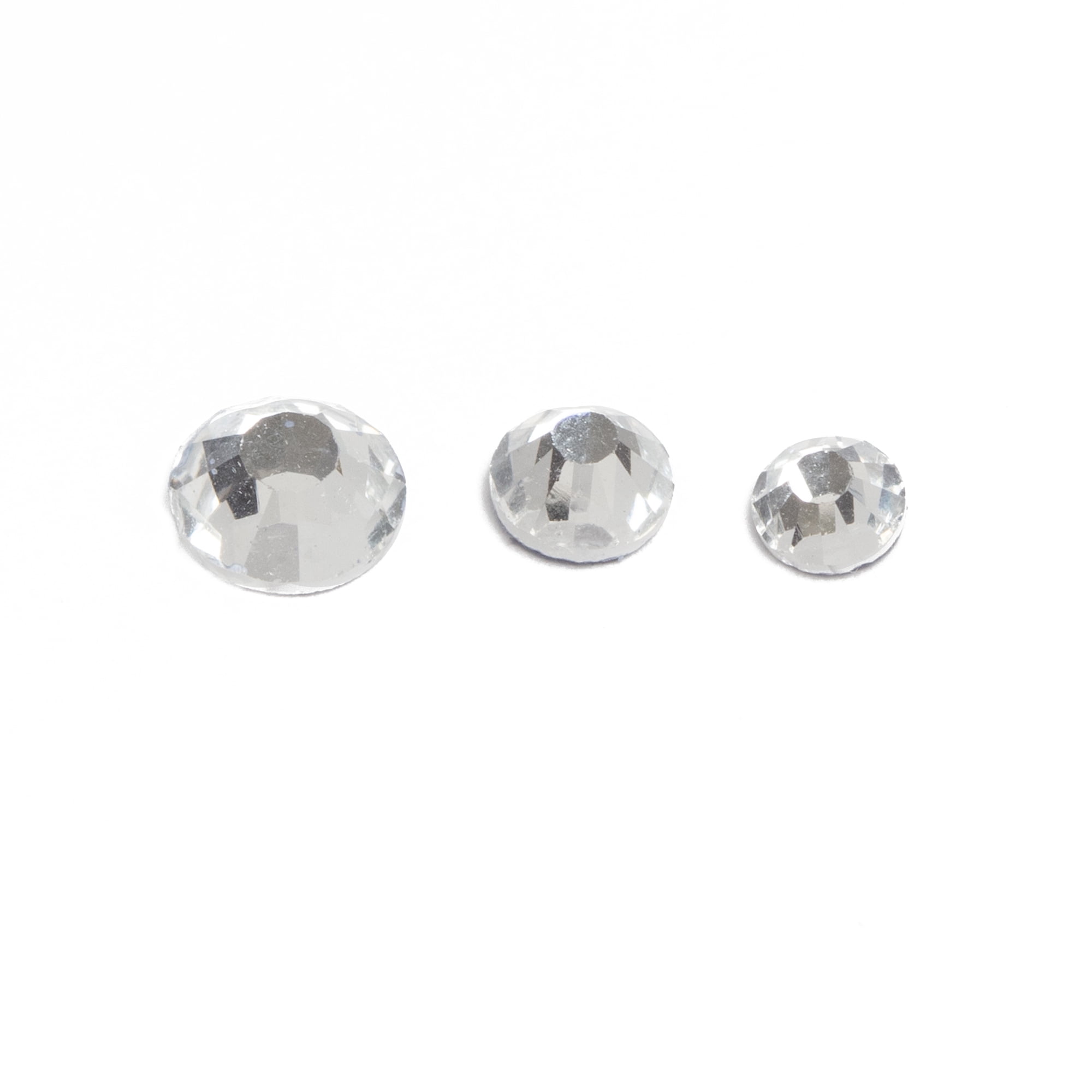 (3 pack) Cousin DIY 1500 Piece Refill Clear Glass Rhinestones, Flat Back Crystal Assortment