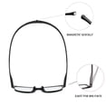thumbnail image 2 of TRIFUTORO 2 Pack Magnetic Reading Glasses Long Temples Computer Readers Flexible Temple For Larger Face (Black, 2.0, multiplier_x), 2 of 5