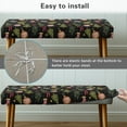 thumbnail image 5 of FUIALDOLG Christmas Tree Print Dining Bench Cover Xmas Decorations Stretch Bench Seat Slipcover with Elastic Band Rectangle Chair Cover for Home Living Room, 5 of 7