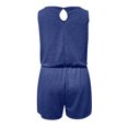 thumbnail image 5 of Gibobby pantalones holgados de oficina Mono estampado informal de verano para mujer, mono de cintura alta, monos sin mangas, monos de playa con tiras y bolsillos(Azul， XXL), 5 of 5