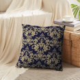 thumbnail image 3 of LALILO Throw Pillow Covers Antique Floral Baroque Damask Gold And Dark Cushion Cover 18" x 18", 2 Pack, 3 of 6