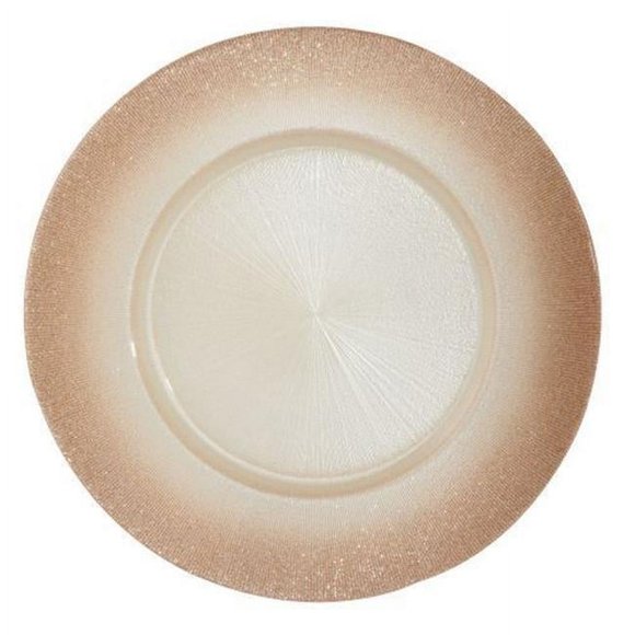 Leeber 31183 Chargeur avec Bord Pailleté, Or Rose - Ensemble de 4