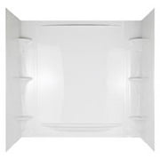 ASB Vesuvia 32 in. x 60 in. x 58 in. 5-Piece Easy Up Adhesive Tub Wall in White 39744-HD