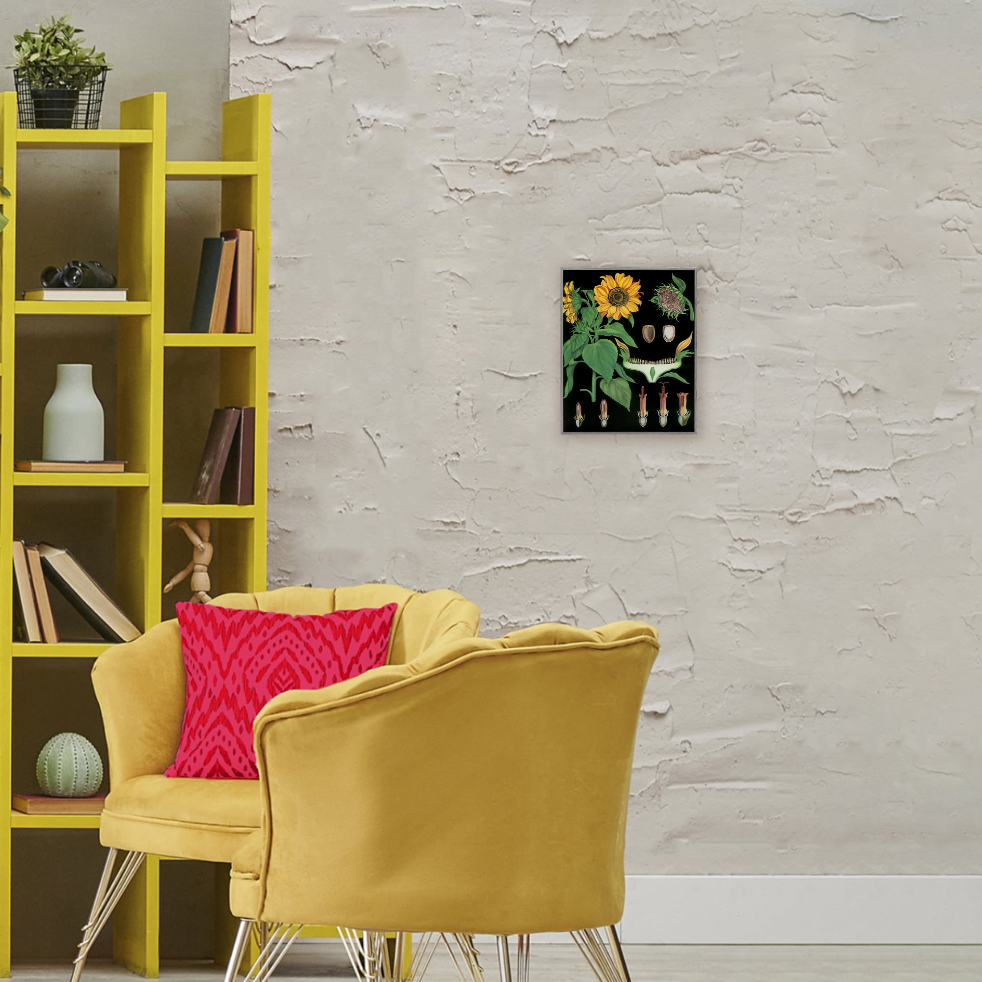 Stupell Industries Sunflower Bulb Illustrations Gray Framed Giclee Art, design by Vintage Hustle