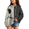 thumbnail image 5 of Grblisyd Halloween Girls Oversized Hoodies Patchwork Print Pullover Hooded Sweatshirts Casual Y2K Outfits Fall Winter Clothes, 5 of 5