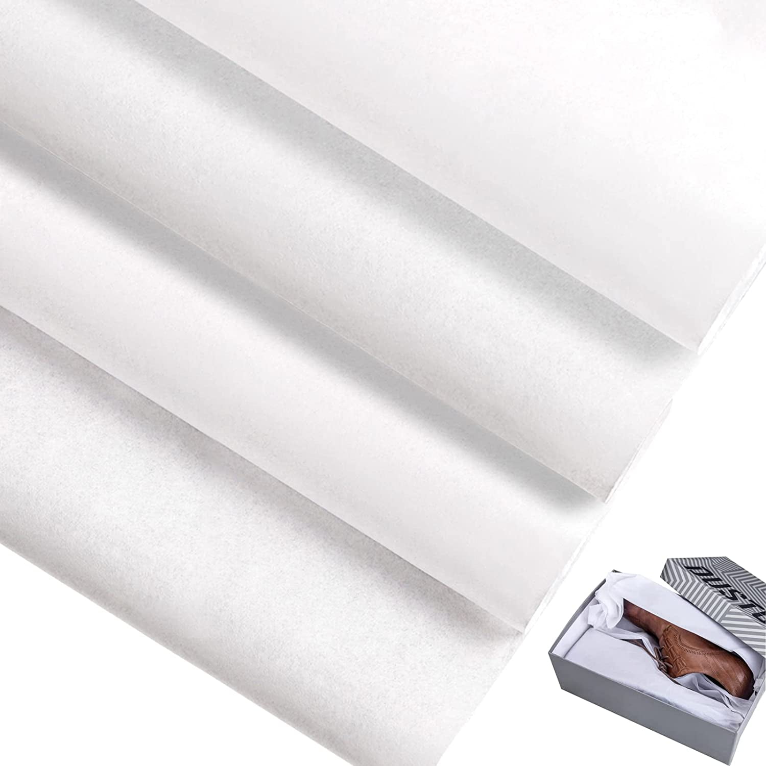 125 Pack White Unbuffered No Lignin Archival Tissue Paper, AcidFree