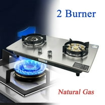 NICCOO Portable 28'' Cooktop Double Burner Household Built-in Natural Gas Stove Stainless Steel