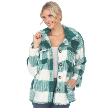 UPC 840060490409 product image for White Mark Women s Plaid Sherpa Shacket Jacket | upcitemdb.com