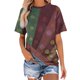 thumbnail image 1 of Blusa de Manga Corta Cuello Redondo Impreso Señoras Casual Top, Blusa Ligera de Poliéster para el Trabajo, la Fiesta Y Toda la Temporada de Uso Diario, 1 of 4
