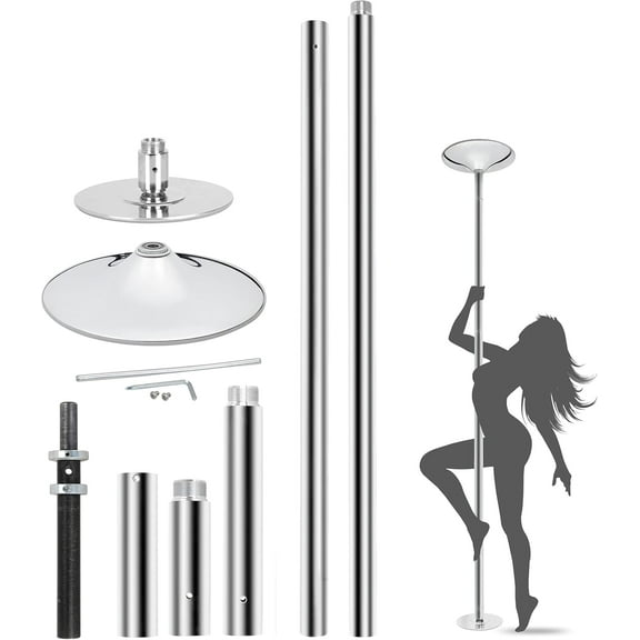 CQAOE 45mm Professional Stripper Pole for Home, Portable Removable Dance Pole Kit for Beginners, Adjustable Fitness Pole for Exercise, Party, Club